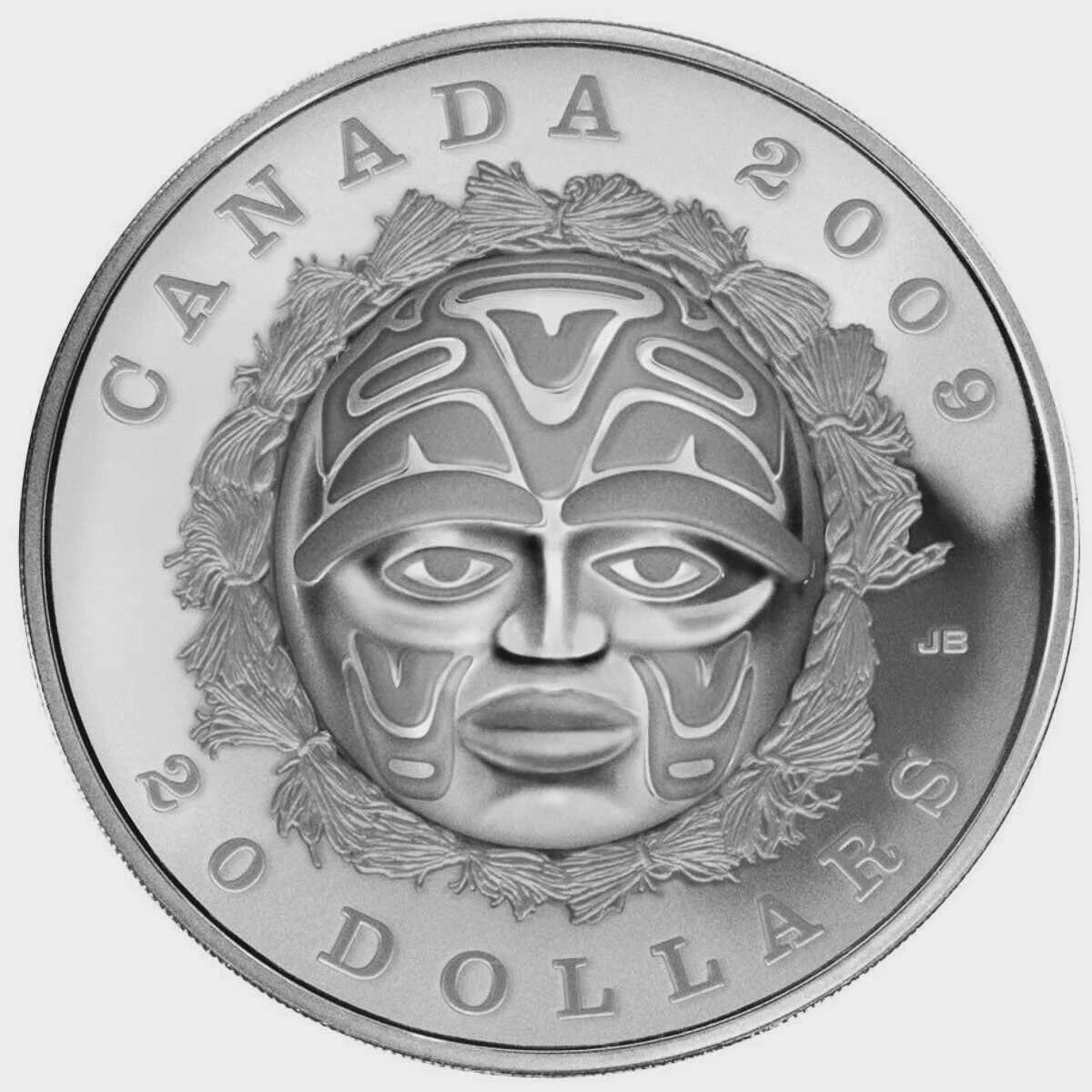 2009 $20 Summer Moon Mask - Pure Silver Coin