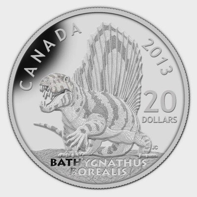 2013 $20 Fine Silver Coin - Canadian Dinosaurs Bathygnathus Borealis