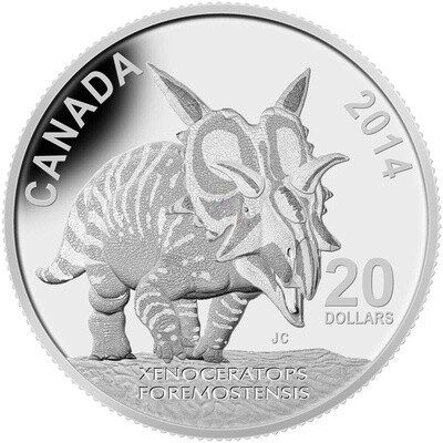 2014 $20 Fine Silver Coin - Canadian Dinosaurs Xenoceratops Foremostensis