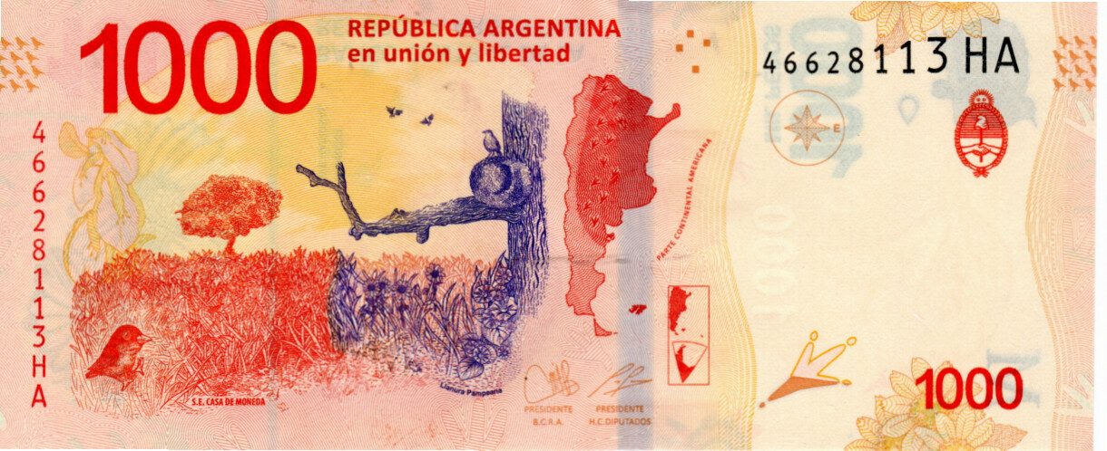 ARGENTINA 1000 Pesos UNC Banknote ND (2017) P-366 Series HA Paper Money