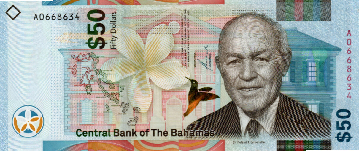 Bahamas $50 Dollars 2019 UNC P-81 Banknotes Prefix A Paper Money