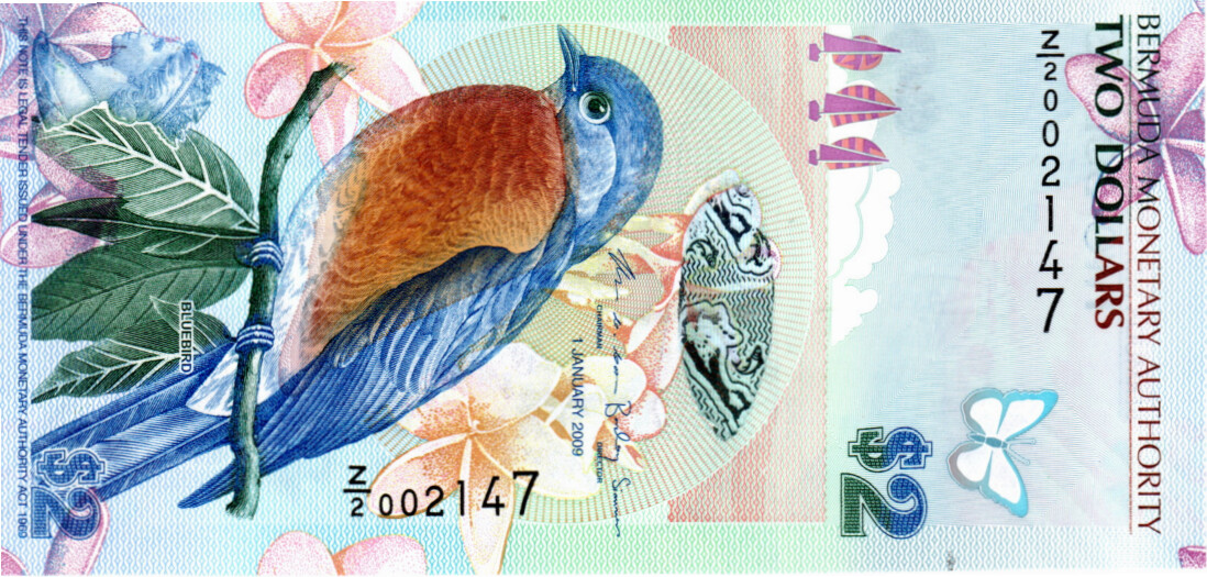 Bermuda replacement $2 Dollars 2009 P-57c Banknote Prefix Z/2 Paper Money