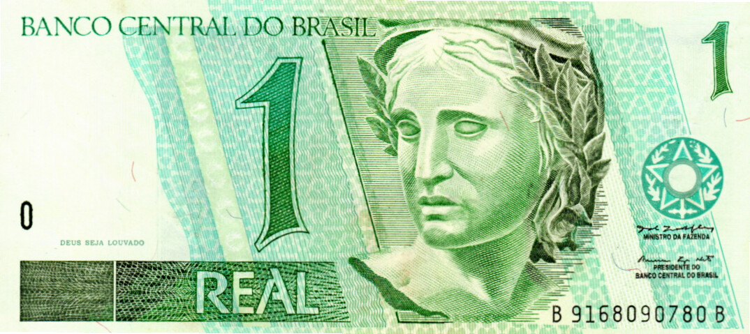 Brazil 1 Real 1997 XF Series B9168 Malan - Fraga Signature P-243Ae Banknote Prefix B Paper Money