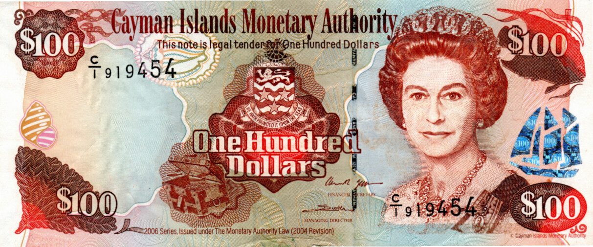 CAYMAN ISLANDS $100 Dollars 2006 VF Banknotes P-25 Prefix C/1 QEII Paper Money