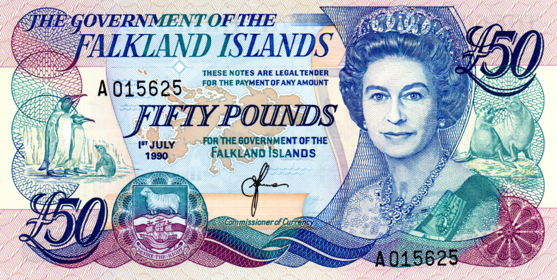 Falkland Islands £50 Pounds 1990 UNC P-16 Banknote Prefix A Paper Money