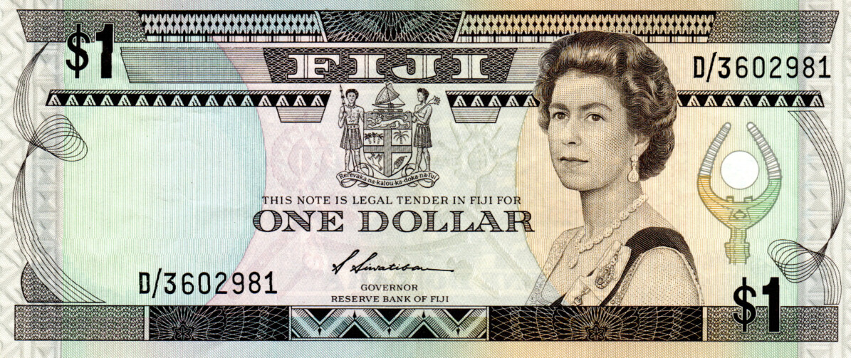 Fiji $1 Dollar 1987 VF/XF Banknote P-86 Prefix D/3 Siwatibau Paper Money