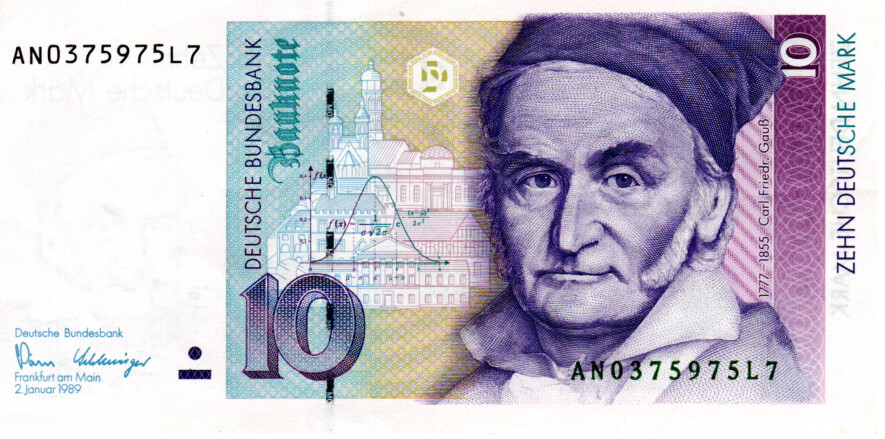 Germany 10 Deutsche Mark 1989 XF Banknote P-38a Prefix AN Paper Money