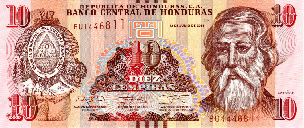 Honduras UNC 10 Lempiras 2014 P-99b Banknote Prefix BU