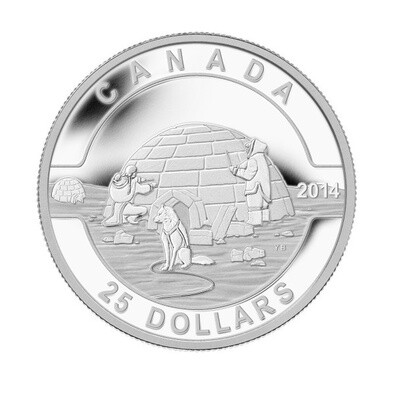 CANADA - 2014 $10 Dollars Silver Coin O Canada - The Igloo
