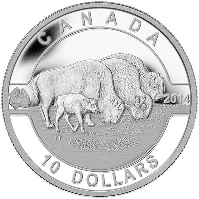 CANADA - 2014 $10 Dollars Silver Coin O Canada - Bison
