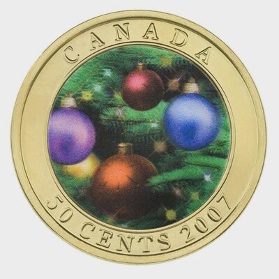 CANADA - 2007 50 Cent Coin Lenticular Coin - Holiday Ornaments