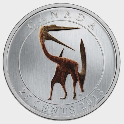 CANADA - 2013 25 Cent Coloured Coin - Quetzalcoatlus Dinosaurs