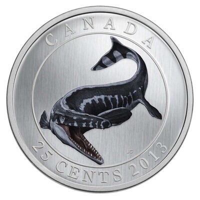 CANADA - 2013 25 Cent Coloured Coin - Tylosaurus Pembinensis Dinosaurs