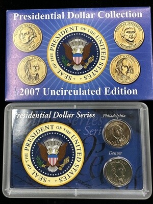 2007 Uncirculated Edition Presidential Dollar Collection - John Adams