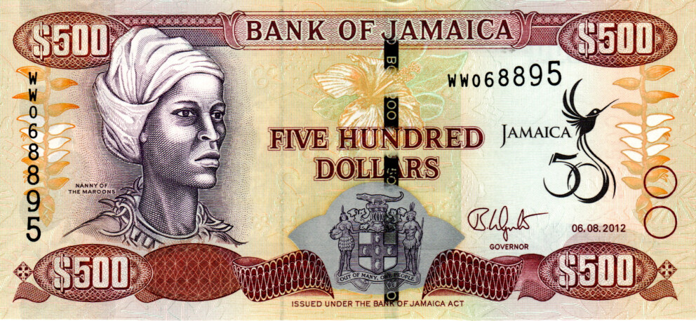 Jamaica $500 Dollars UNC 2012 Commemorative Banknote P-91 Prefix WW Paper Money