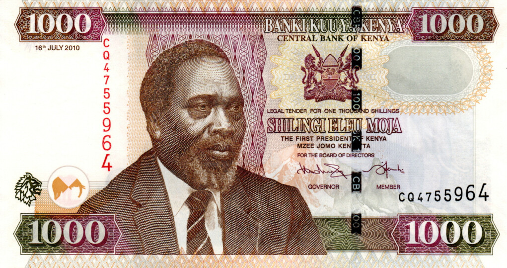 KENYA 1000 SHILLINGS UNC with counting folds BANKNOTES 2010 P-51e Prefix CQ