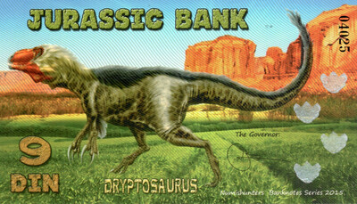 Jurassic Bank 9 Din 2015 Dryptosaurus Dinosaurs UNC