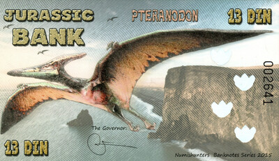 Jurassic Bank 13 Din 2015 Pteranodon Dinosaurs UNC