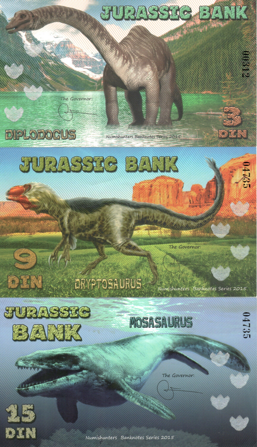 Jurassic Bank Dinosaurs Set 3 9 15 Din 2015