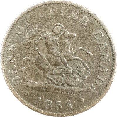 Upper Canada One Half Penny Token 1854 Coin