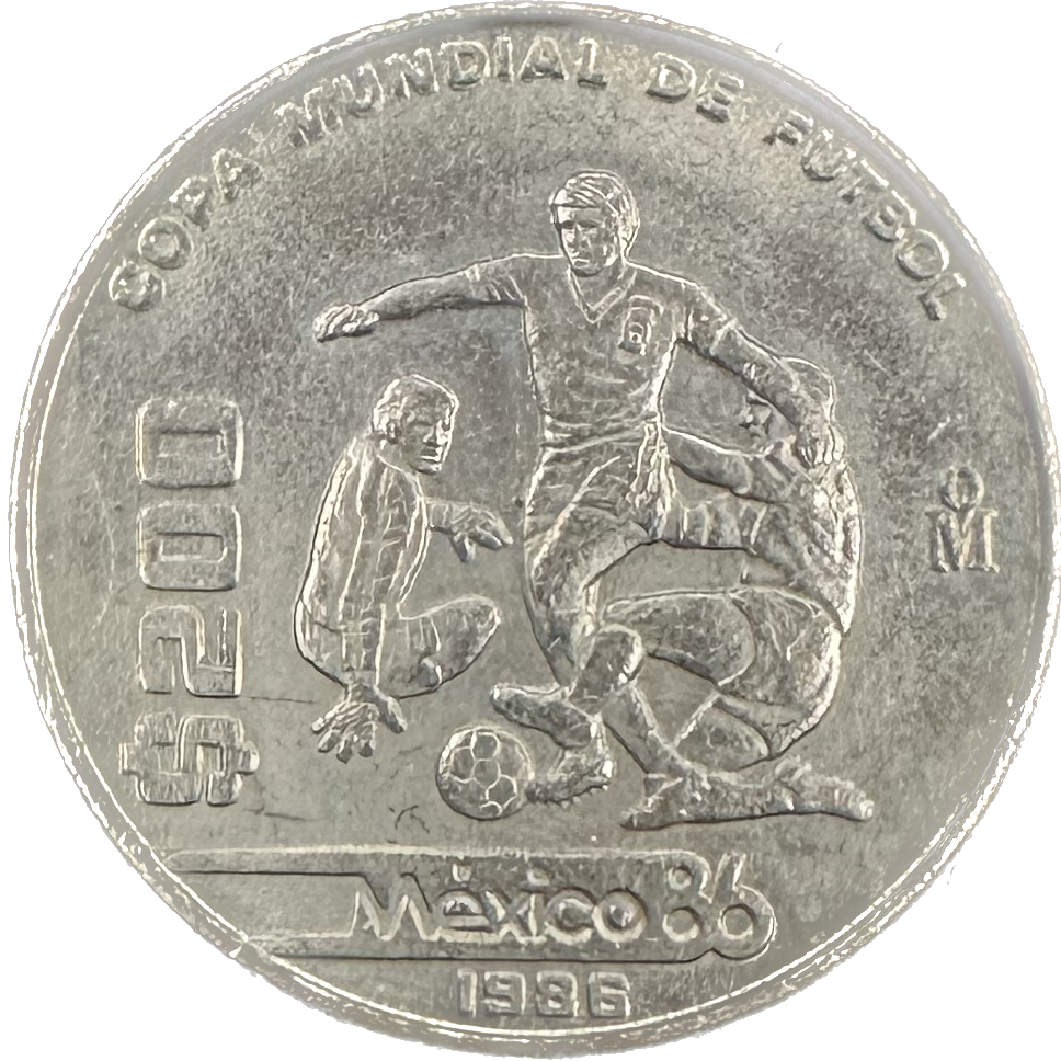 Mexico 200 Pesos 1986 World Cup Coin