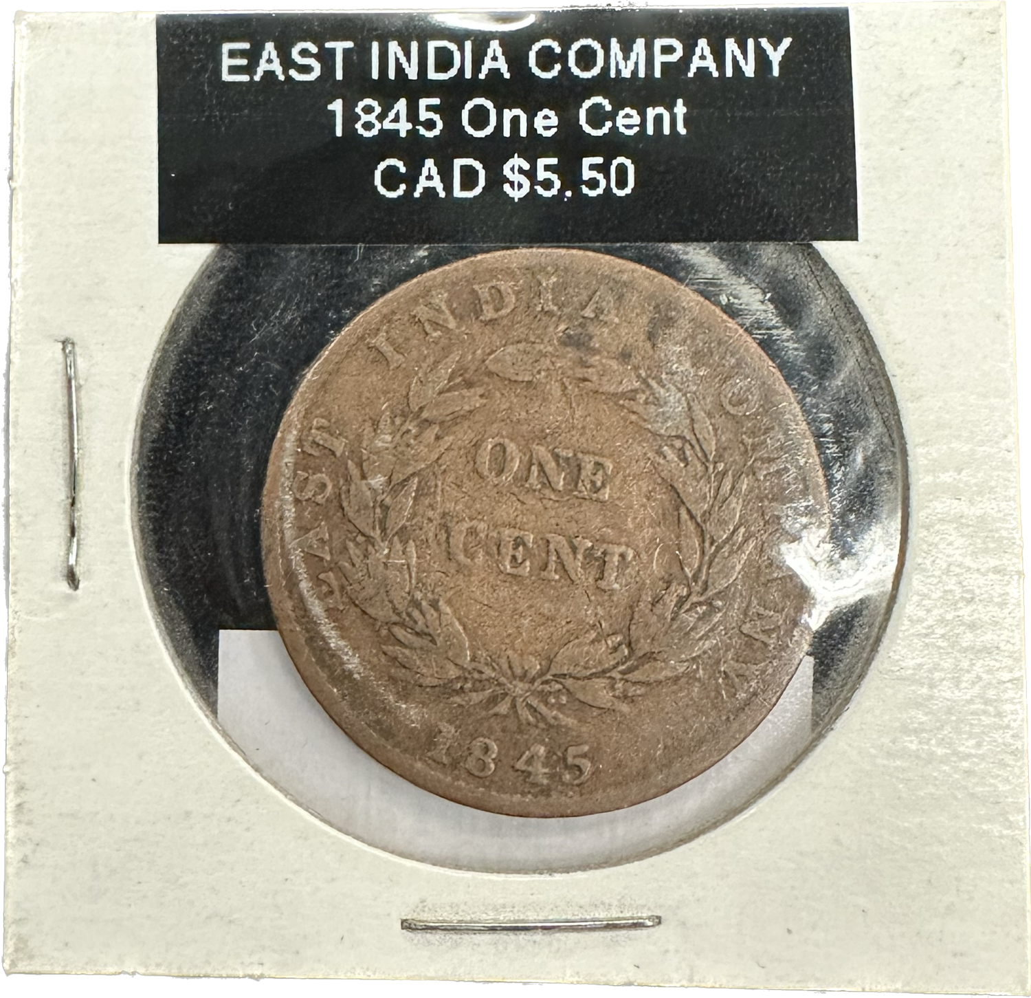 East India Company One Cent 1845 Coin