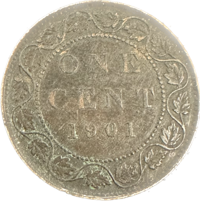 Canada 1 Cent 1901 VF-30 Coin