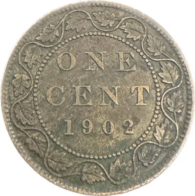 Canada 1 Cent 1902 VF-25 Coin