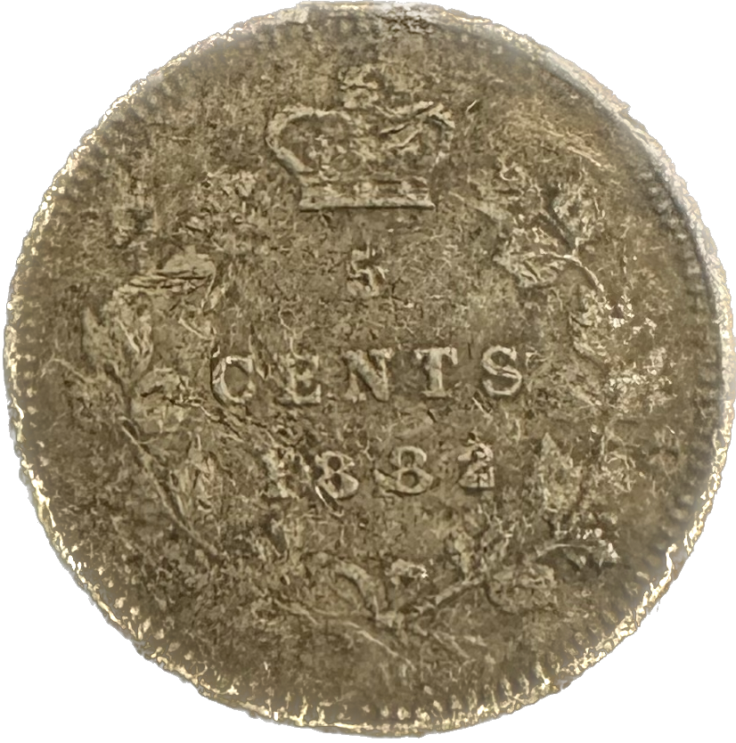 Canada 5 Cents 1882H VG-8 Damaged Coin