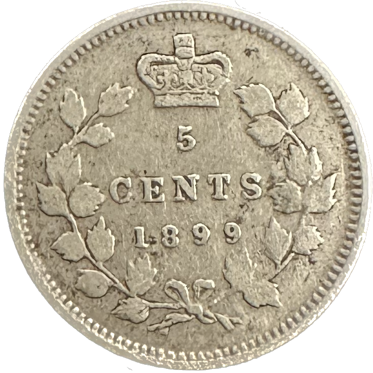 Canada 5 Cents 1899 F-12 Coin