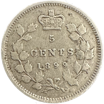 Canada 5 Cents 1899 F-12 Coin
