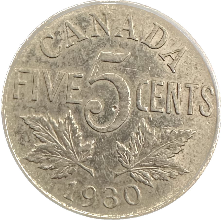 Canada 5 Cents 1930 EF-40 Coin