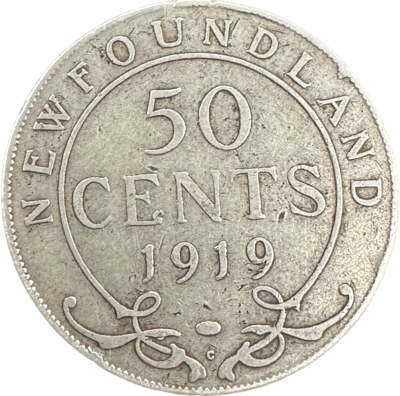 Canada Newfoundland 50 Cents 1919 F-12 Coin
