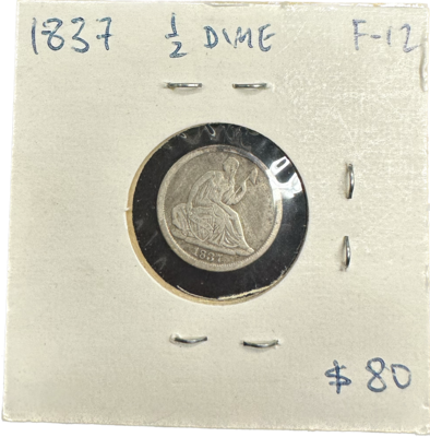 USA Half Dime 1837 F-12 Coin