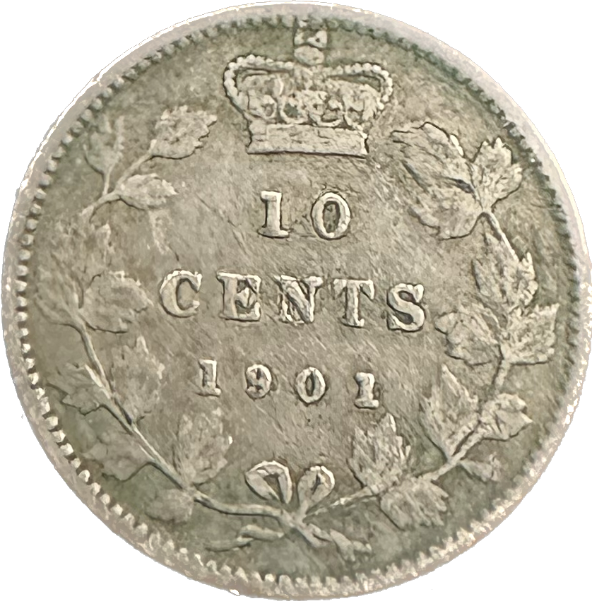 Canada 10 Cents 1901 VF-20 Coin