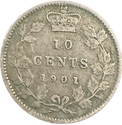 Canada 10 Cents 1901 VF-20 Coin