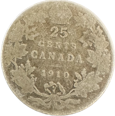 Canada 25 Cents 1910 G-6 Coin