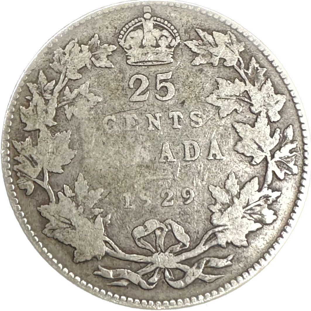 Canada 25 Cents 1929 VG-6 Coin