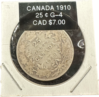 Canada 25 Cents 1910 G-4 Coin