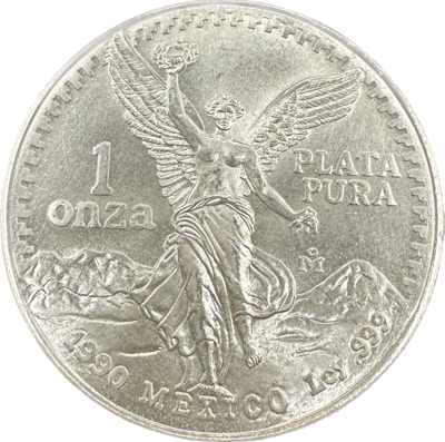 Mexico 1 oz Silver Libertad 1990 Silver Coin