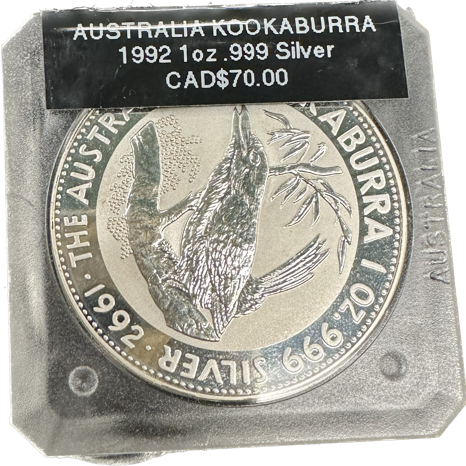 Australia Kookaburra 1 Dollar 1oz .999 Silver 1992 Silver Coin