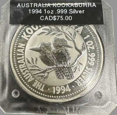 Australia Kookaburra 1 Dollar 1oz .999 Silver 1994 Silver Coin