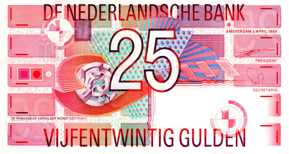 Netherlands 25 Gulden 1989 aXF Banknote P-100 Series 24883 Paper Money