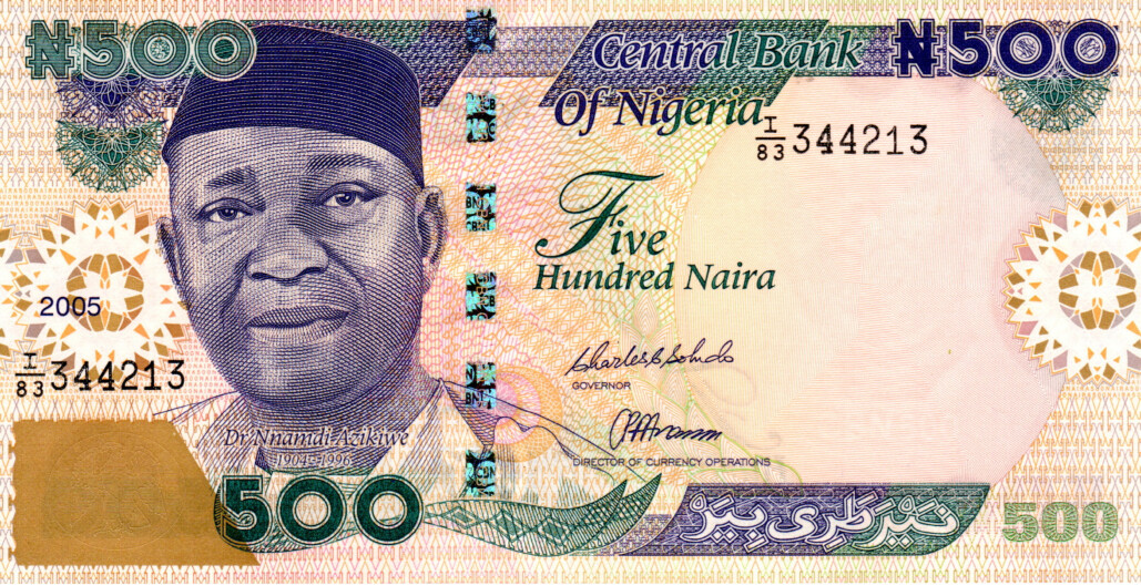 Nigeria 500 Naira 2005 UNC Banknote P-30d Prefix I/83 Paper Money