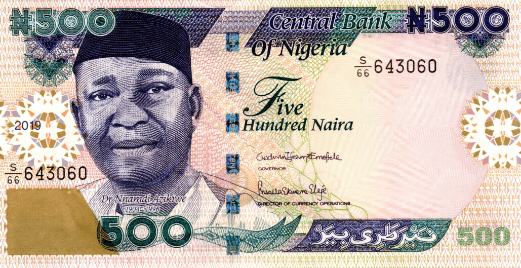 Nigeria 500 Naira 2019 UNC Banknote P-30r Prefix S/66 Paper Money