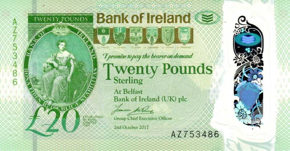 Northern Ireland 20 Pounds 2017 UNC Polymer Banknote P-92a Prefix AZ Paper Money