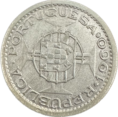 Mozambique 5 Escudos 1960 Silver Coin