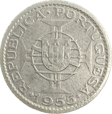 Mozambique 10 Escudos 1955 Silver Coin