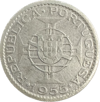 Mozambique 10 Escudos 1955 Silver Coin