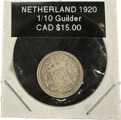 Netherlands 1/10 Guilder 1920 Coin